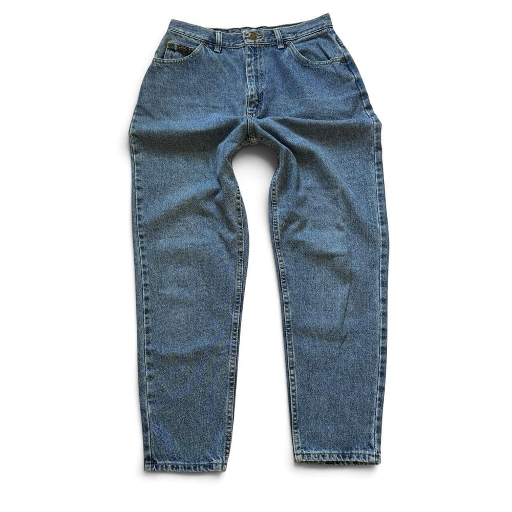 Riders by Lee Womens 12P Petite High Rise Relaxed Straight‎ Leg Mom Jeans Blue